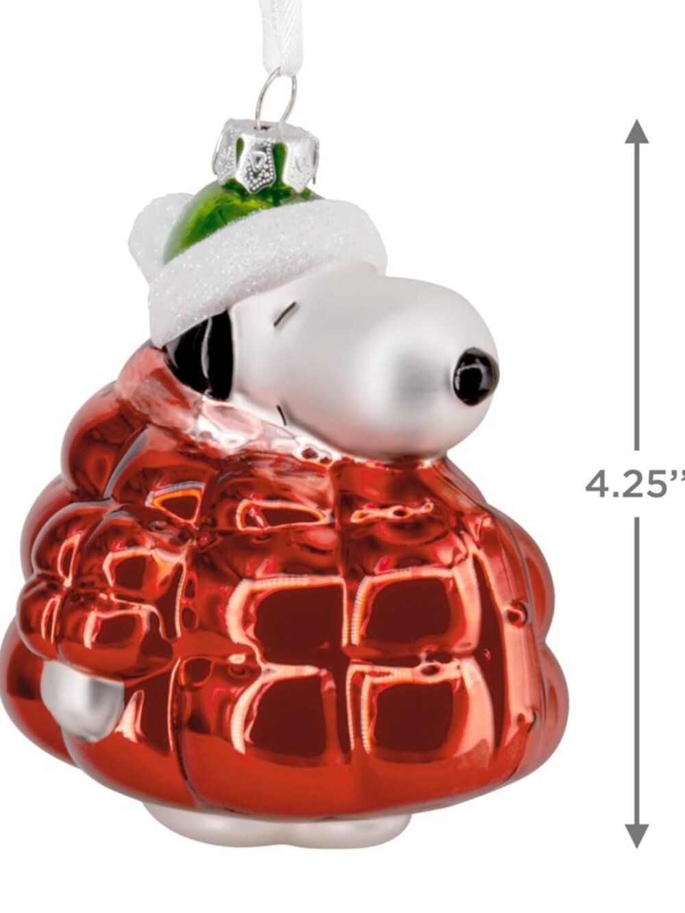 Hallmark Peanuts Snoopy in Puffy Coat Christmas Ornament, Glass